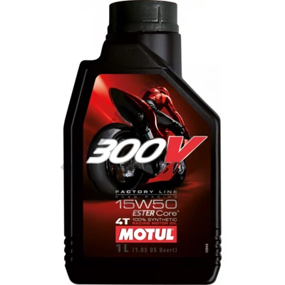 MOTUL 300V 4T FACTORY LINE 15W-50 1L kiszerelésű 100% szintetikus motorolaj 104125