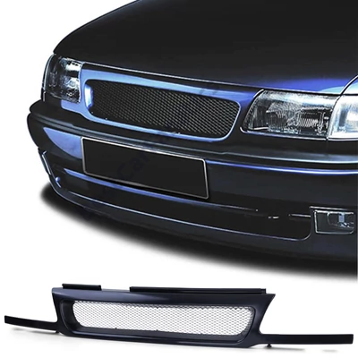 Opel Astra F 1994-1998 fekete hűtőrács keret szatén-ezüst ráccsal