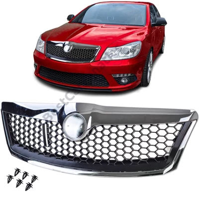 Skoda Octavia II 1Z Facelift 2009-2013 króm - fekete RS stílusú hűtőrács
