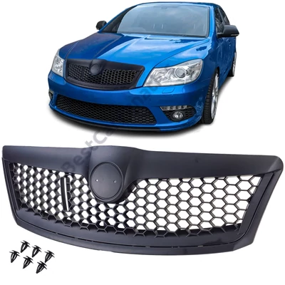 Skoda Octavia II 1Z Facelift 2009-2013 matt fekete RS stílusú hűtőrács
