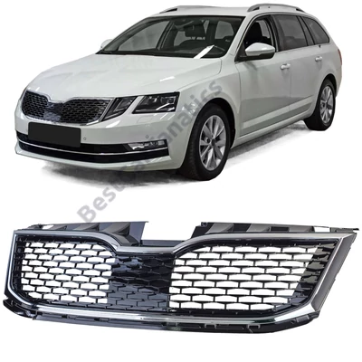 Skoda Octavia III 5E Facelift 2017-2020 króm - lakk fekete RS stílusú hűtőrács