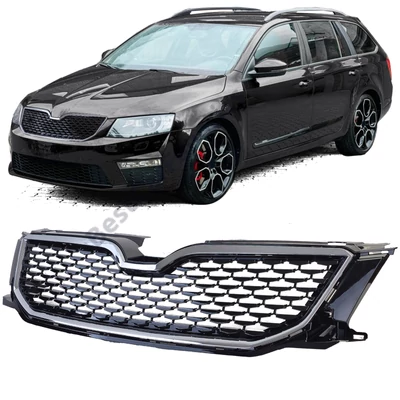 Skoda Octavia III 5E 2013-2017 króm - lakk fekete RS stílusú hűtőrács