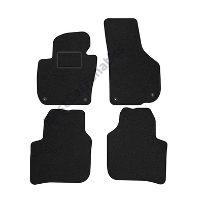 Skoda Superb II 2008-2015 prémium fekete velúrszőnyeg szett (4patentos) piros fehér cérnás varrással