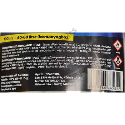 SPURI JG-2 kék benzin - dízel üzemanyag adalék 500 ml