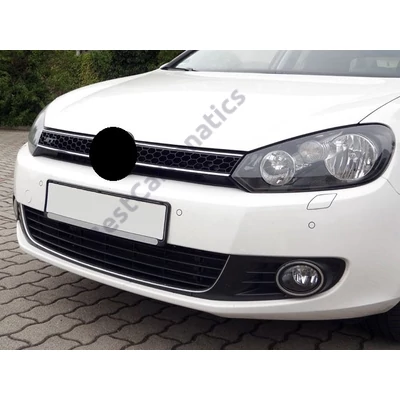 VW Volkswagen Golf VI - 6 GTI stílusú lakkozott fekete hűtőrács króm díszcsíkokkal