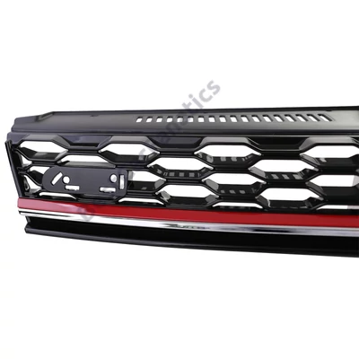 VW Volkswagen Golf 7.5 GTI lakkozott fényes fekete hűtőrács piros csíkkal
