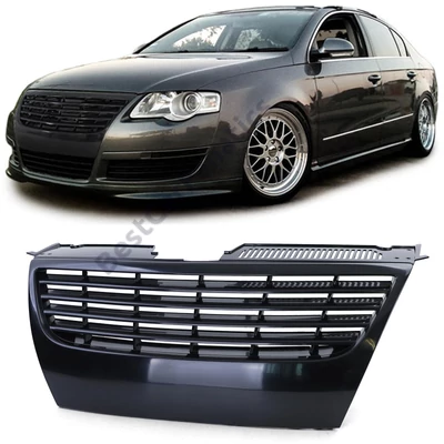 VW Volkswagen Passat B6 3C 2005-2010 fényezetlen fekete hűtőrács