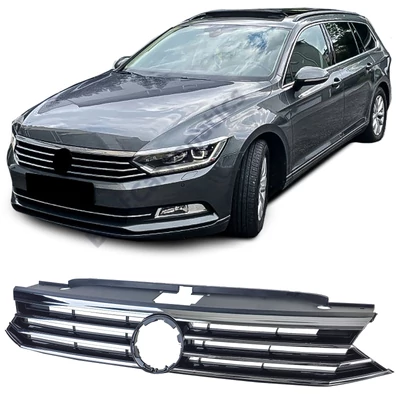 VW Volkswagen Passat B8 3G 2014-2019 fekete - króm hűtőrács