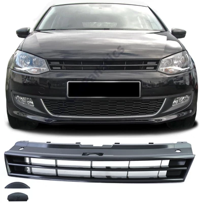 VW Volkswagen Polo V 6R 6C 2009-2017 fényes fekete embléma mentes hűtőrács
