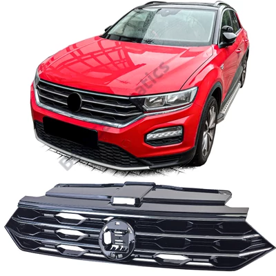 VW Volkswagen T-ROC 2017- lakk fekete - króm hűtőrács