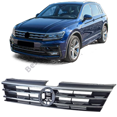 VW Volkswagen Tiguan II 2016-2020 lakkozott fekete - króm hűtőrács