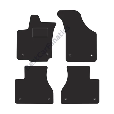 VW Volkswagen Phaeton 2002-2016 prémium fekete velúrszőnyeg szett piros fehér cérnás varrással