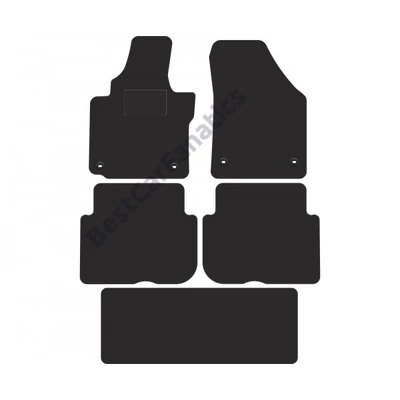 VW Volkswagen Touran 7 személyes 2003-2010 fekete oválispatentos velúrszőnyeg szett