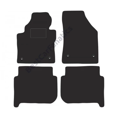 VW Volkswagen Touran 2003-2010 prémium fekete oválispatentos velúrszőnyeg szett