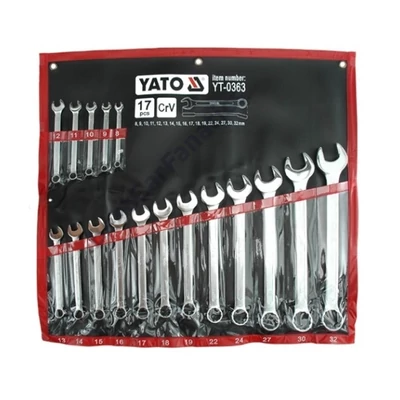 YATO csillag-villáskulcs készlet 17részes 8-32mm Cr-Va YT-0363