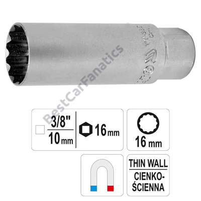 YATO gyertyakulcs 3/8" 16mm YT-38511