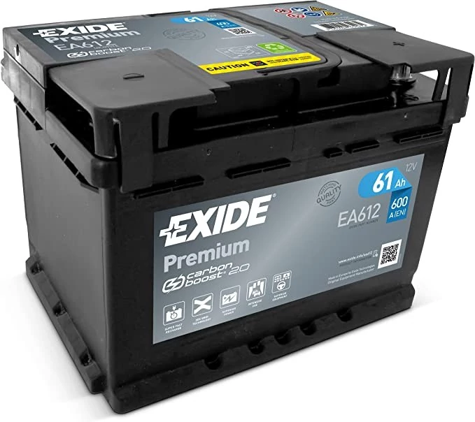 Exide Premium EA612 12V Akkumulátor 61Ah 600A Indítóáram Jobb+