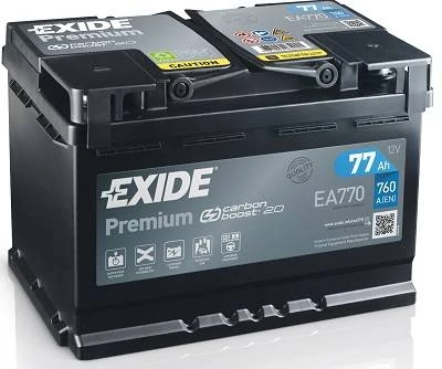 Exide Premium EA770 12V Akkumulátor 77Ah 760A Indítóáram Jobb+