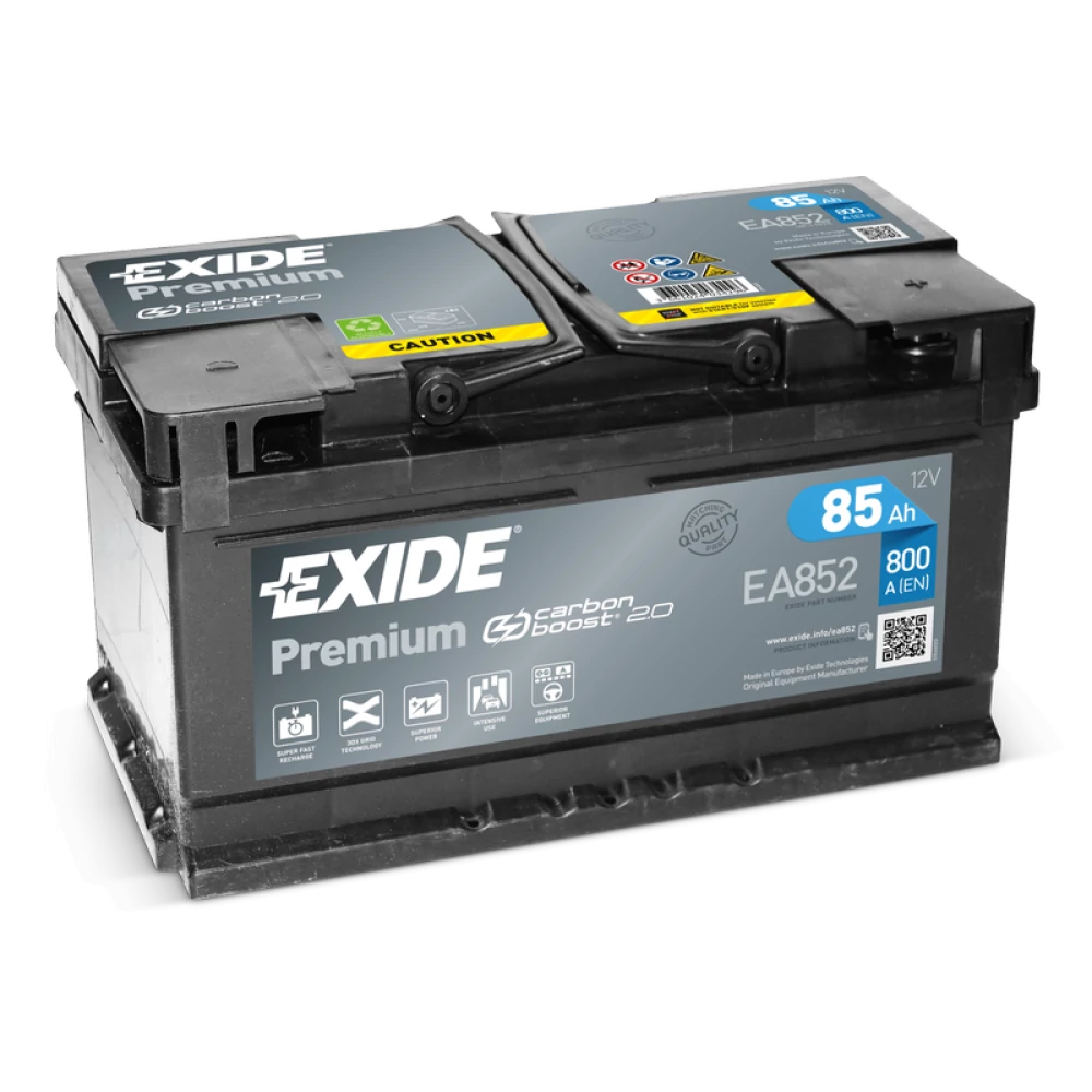 Exide Premium EA852 12V Akkumulátor 85Ah 800A Indítóáram Jobb+