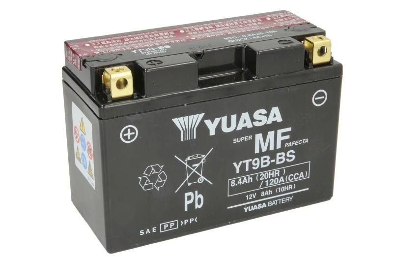 Yuasa YT9B-BS 12V Akkumulátor 8,4Ah 120A Indítóáram Bal+