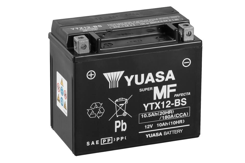 Yuasa YTX12-BS 12V Akkumulátor 10,5Ah 180A Indítóáram Bal+