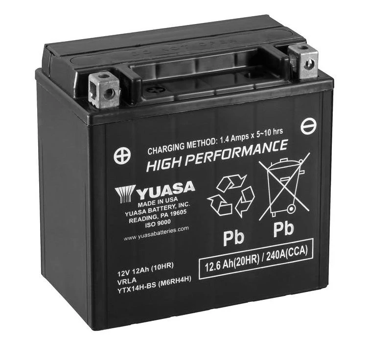 Yuasa YTX14H-BS 12V Akkumulátor 12,6Ah 240A Indítóáram Bal+