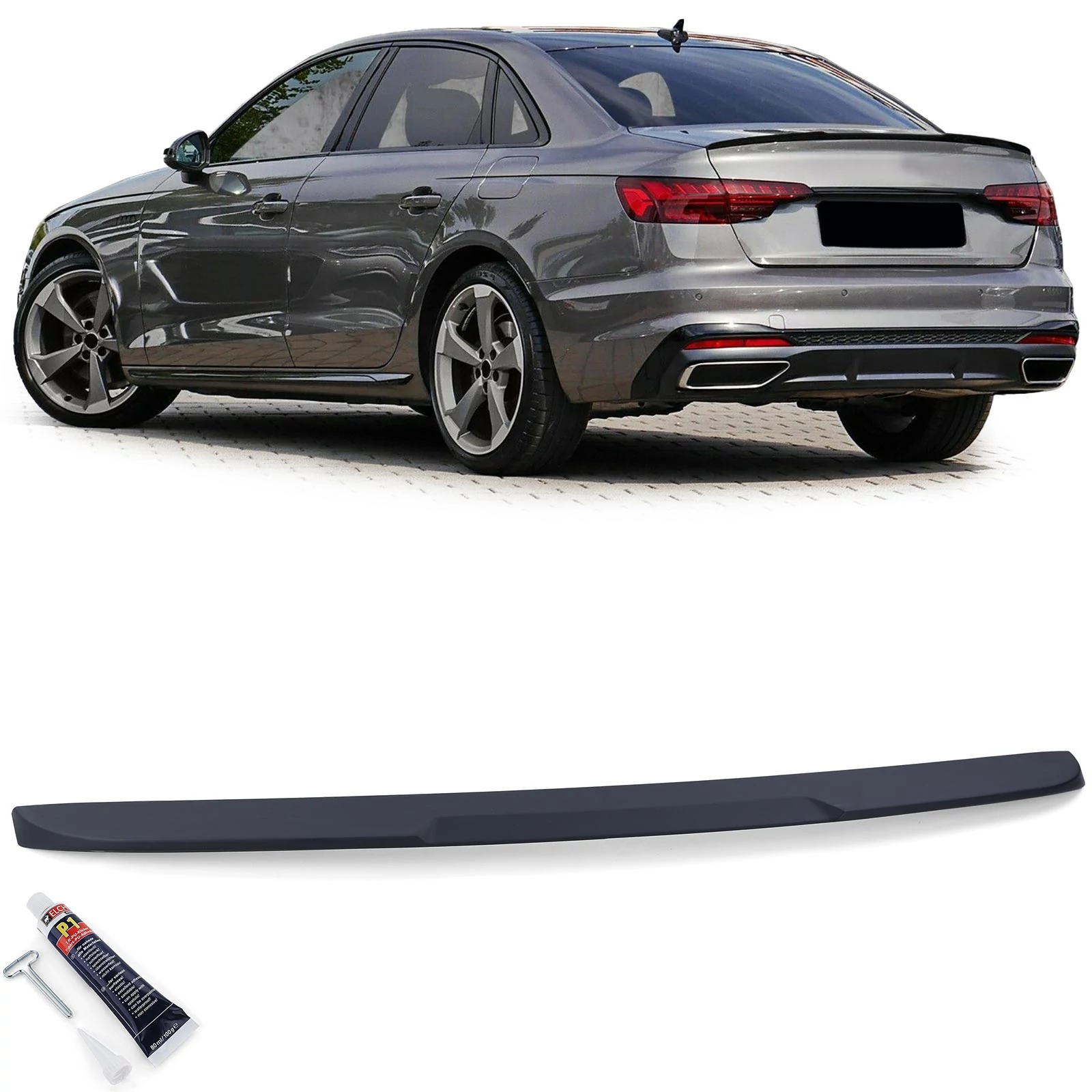 AUDI A4 S4 RS4 B9 limousine matt fekete ABS műanyag csomagtartó spoiler