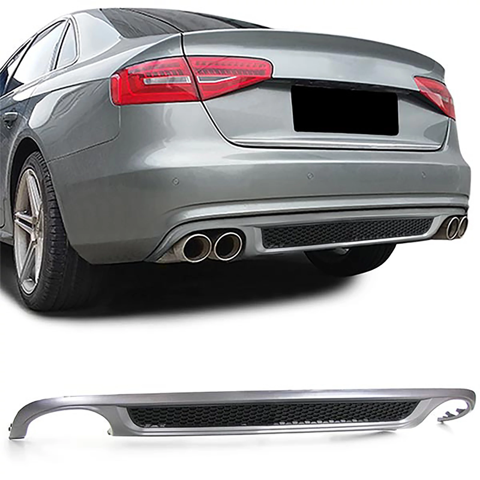 AUDI A4 B8 Limousine Avant 2007-2011 S-LINE stílusú utángyártott hátsó diffúzor rácsos betéttel