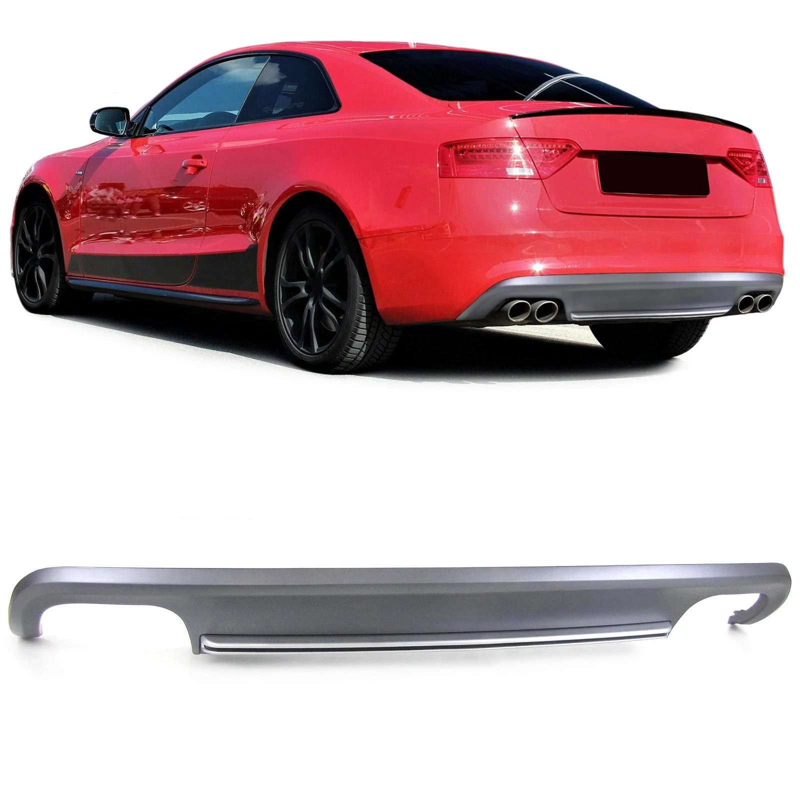 AUDI A5 8T Coupe Cabrio 2011-2017 S-LINE stílusú utángyártott hátsó diffúzor
