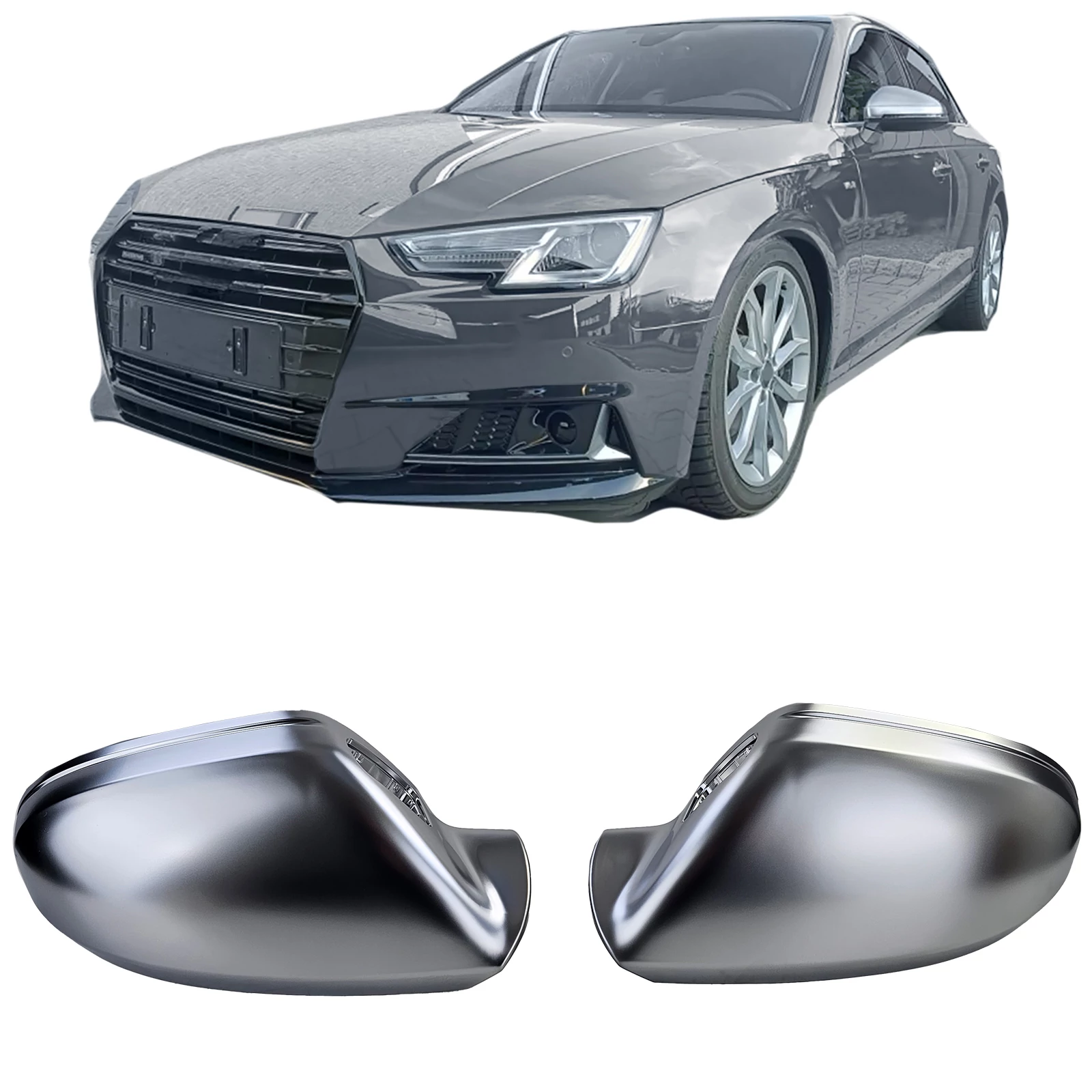 AUDI A6 C7 4G 2011-2015 matt alumínium külső visszapillantó tükörborítás (sávtartóshoz)