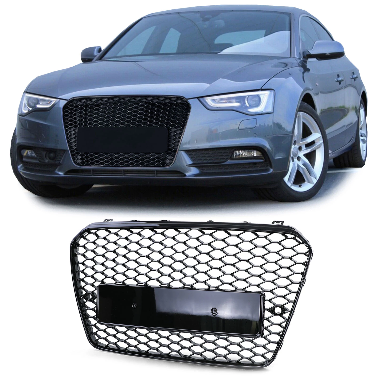 AUDI A5 B8 8T 8F LCI 2011-2017 lakkozott fekete RS stílusú hűtőrács