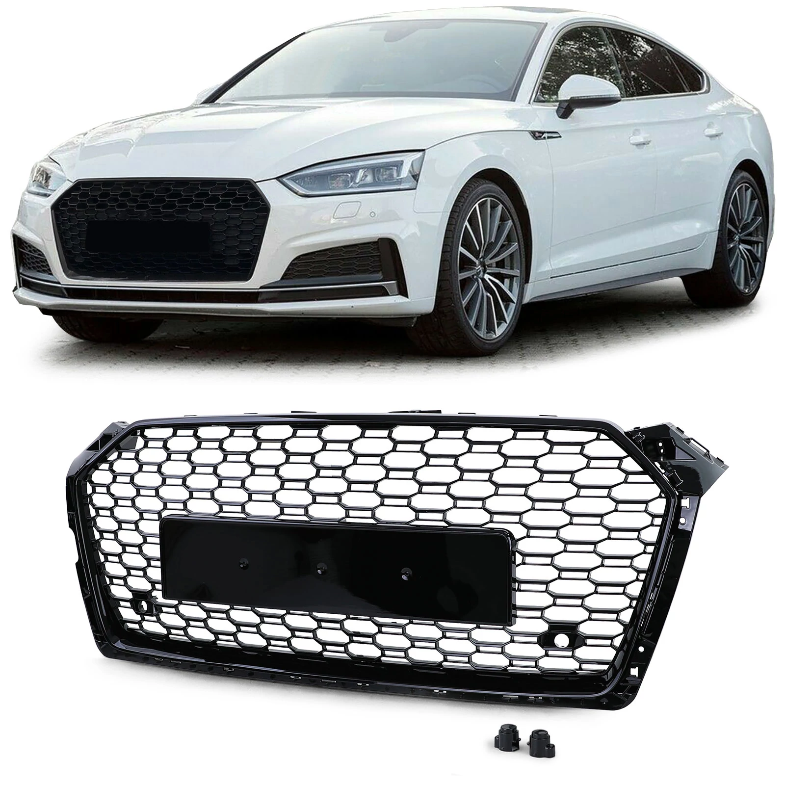 AUDI A5 F5 2016- lakkozott fekete RS stílusú hűtőrács