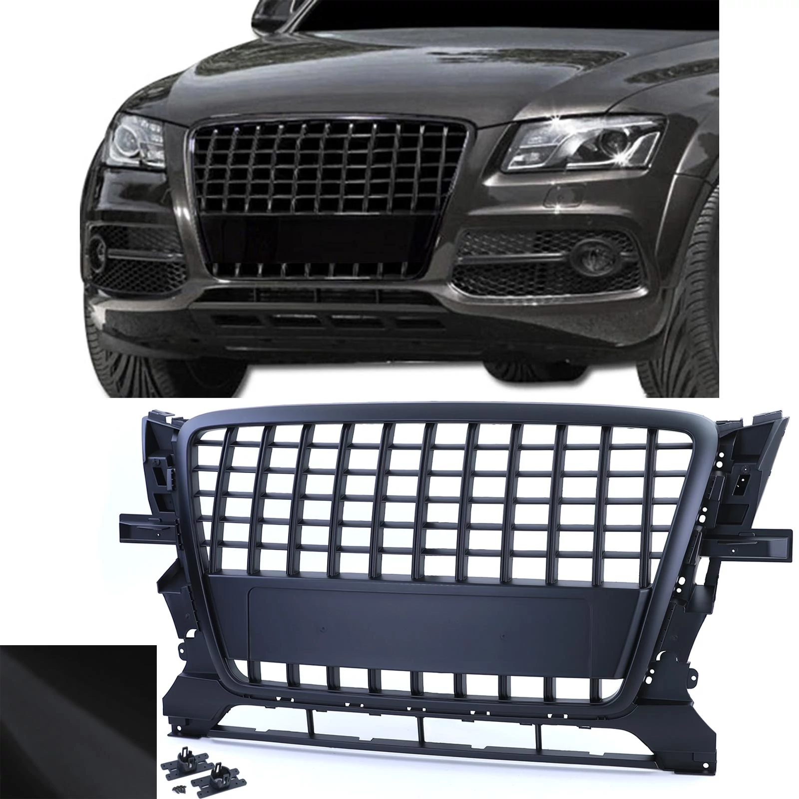 AUDI Q5 8R 2008-2012 matt fekete RS stílusú hűtőrács