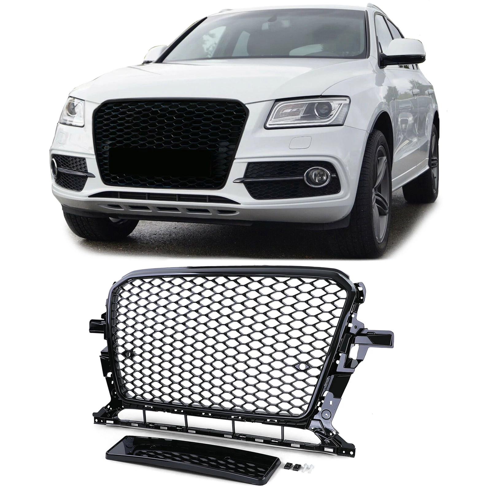 AUDI Q5 8R LCI 2012-2016 lakkozott fekete fényes RS stílusú hűtőrács