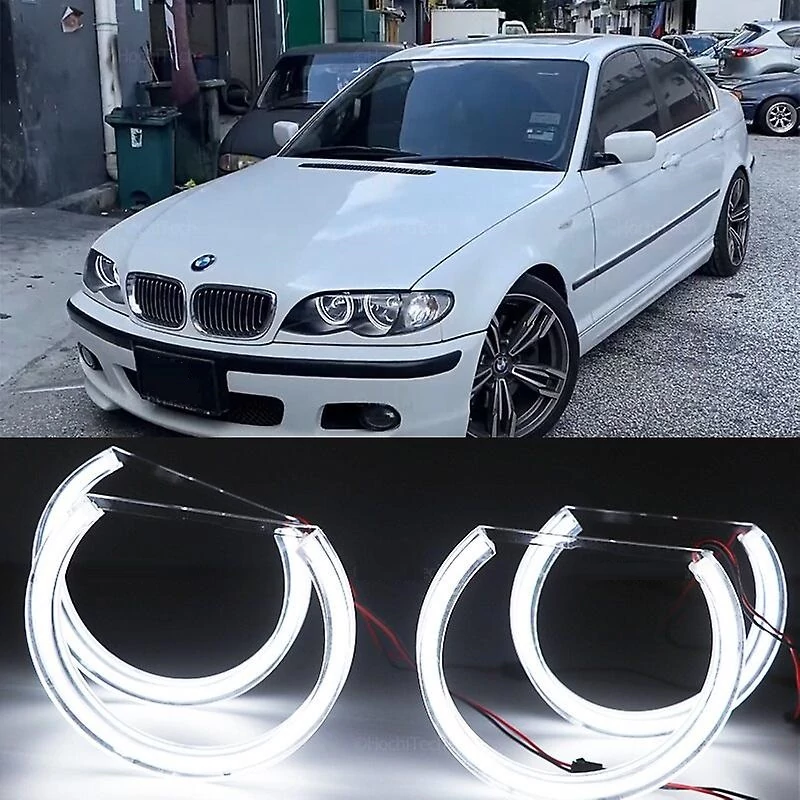 BMW E46 H7 halogén DTM M4 SMD LED 60000K fehér angel eye karika szett