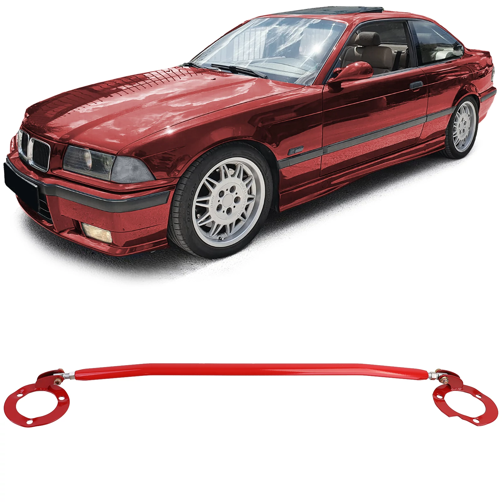 BMW E36 6hengeres benzineshez piros ALU toronymerevítő, ASC kipörgésgátló nélkülihez