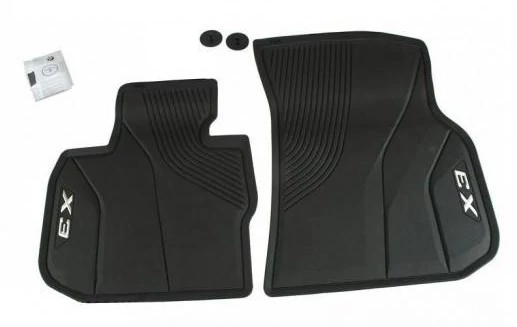 Gyári BMW G01 X3 F97 X3M Allweather tépőzáras fekete első gumiszőnyeg szett 51472450511