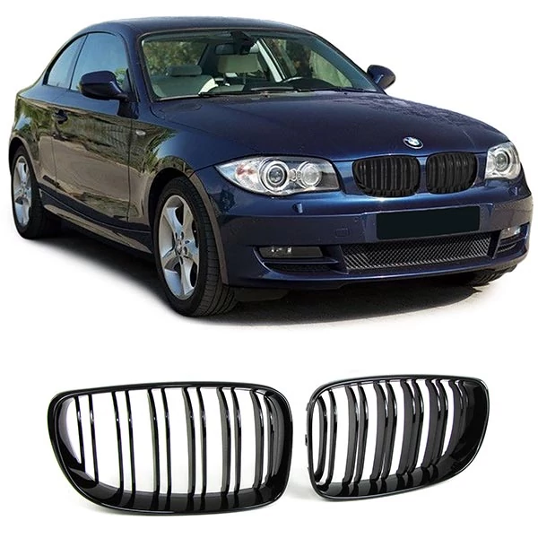 BMW E81 E82 E87 E88 facelift lakkozott fekete M4 stílusú vese