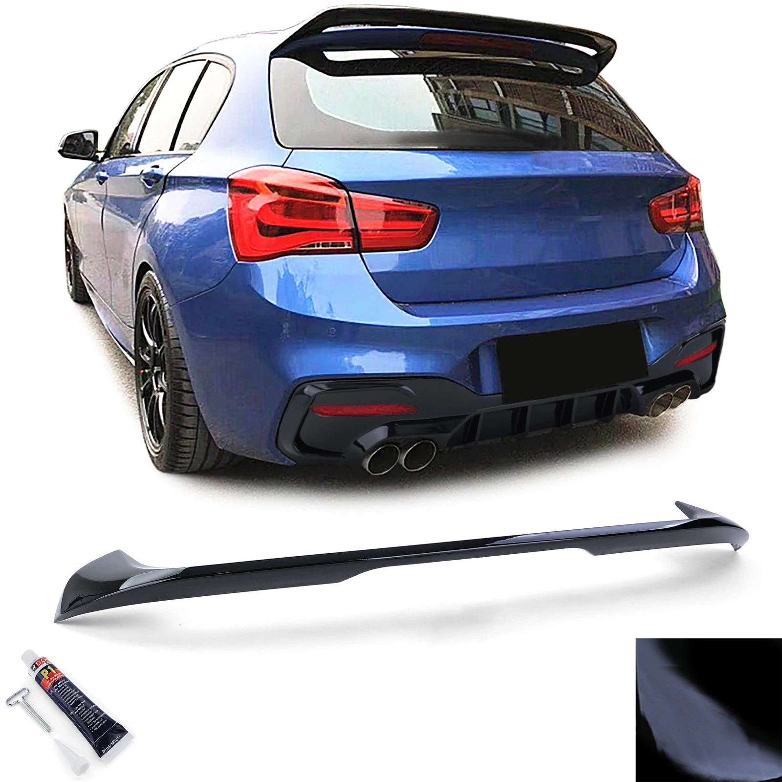 BMW F20 F21 2015-2019 lakkozott fekete hátsó ablak / tető spoiler