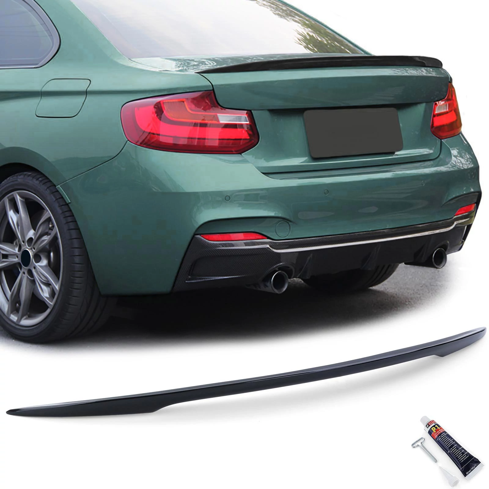 BMW F22 coupe F23 cabrio M Performance stílusú lakkozott fekete csomagtartó spoiler
