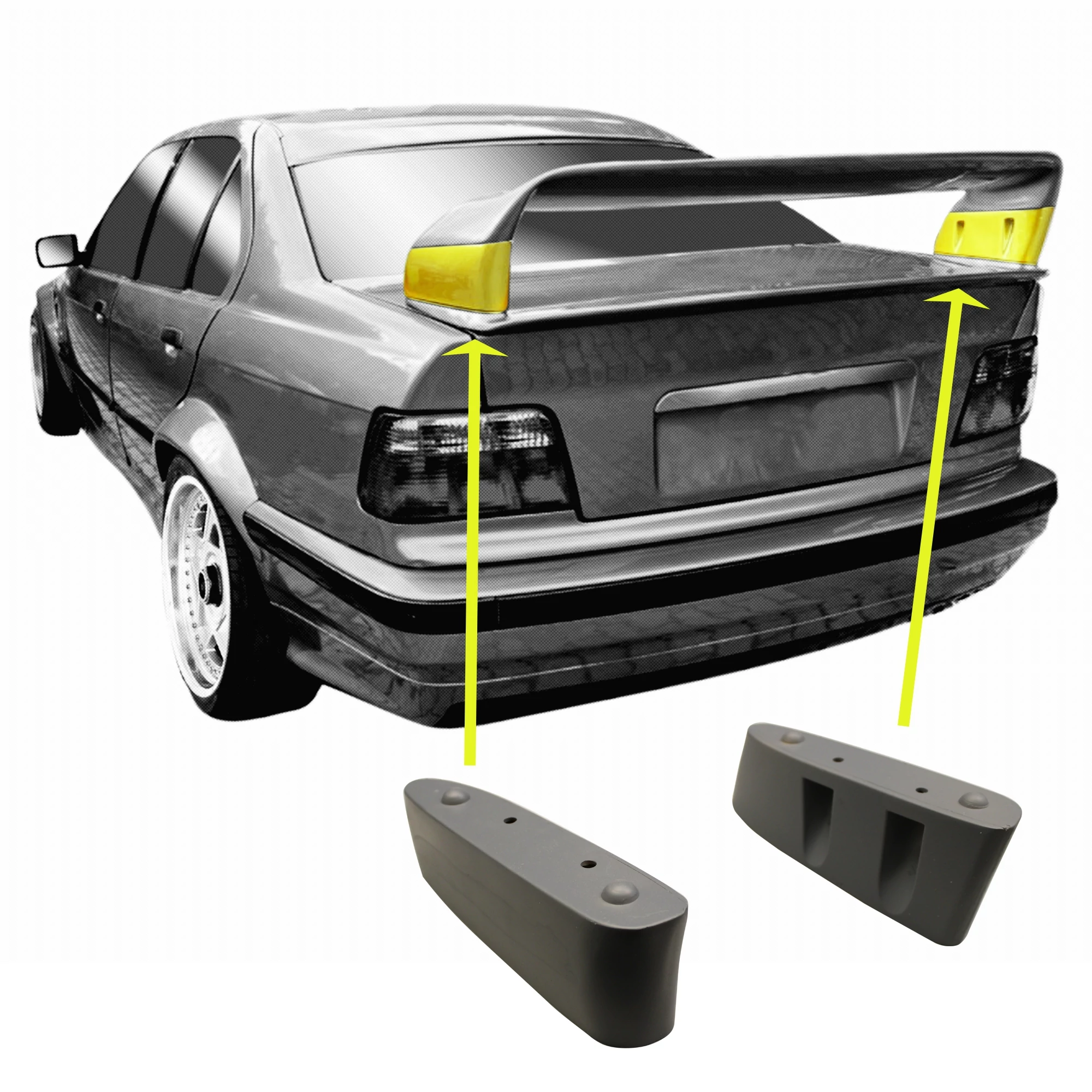 BMW E36 M3 GT LTW ABS műanyag MAGASÍTÓ készelt replika GT csomagtartó spoiler szárnyhoz