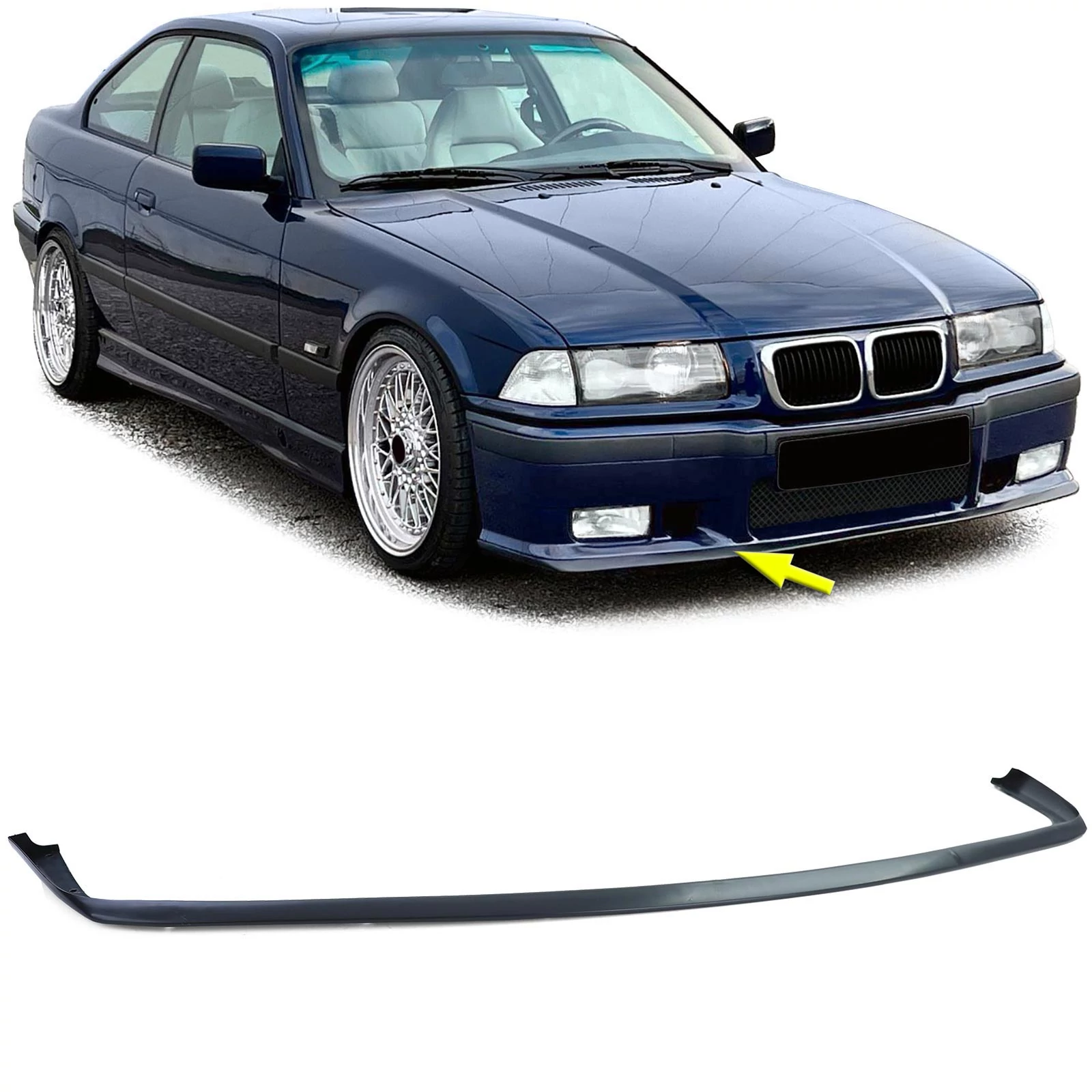 BMW E36 M3 lökhárítóra fekete lippe koptató
