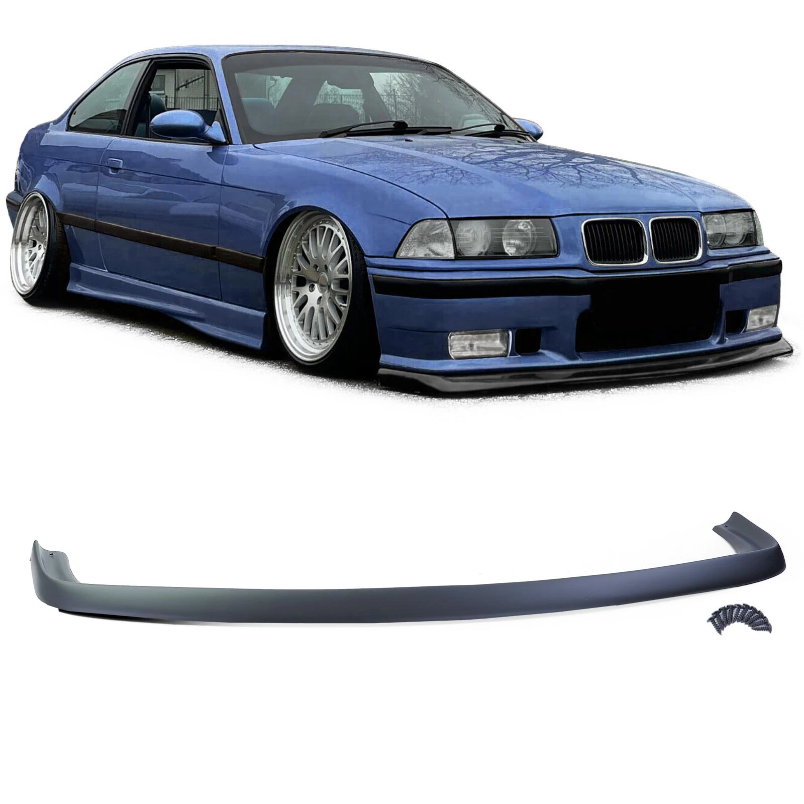 BMW E36 M3 lökhárítóra matt fekete nagy lippe koptató