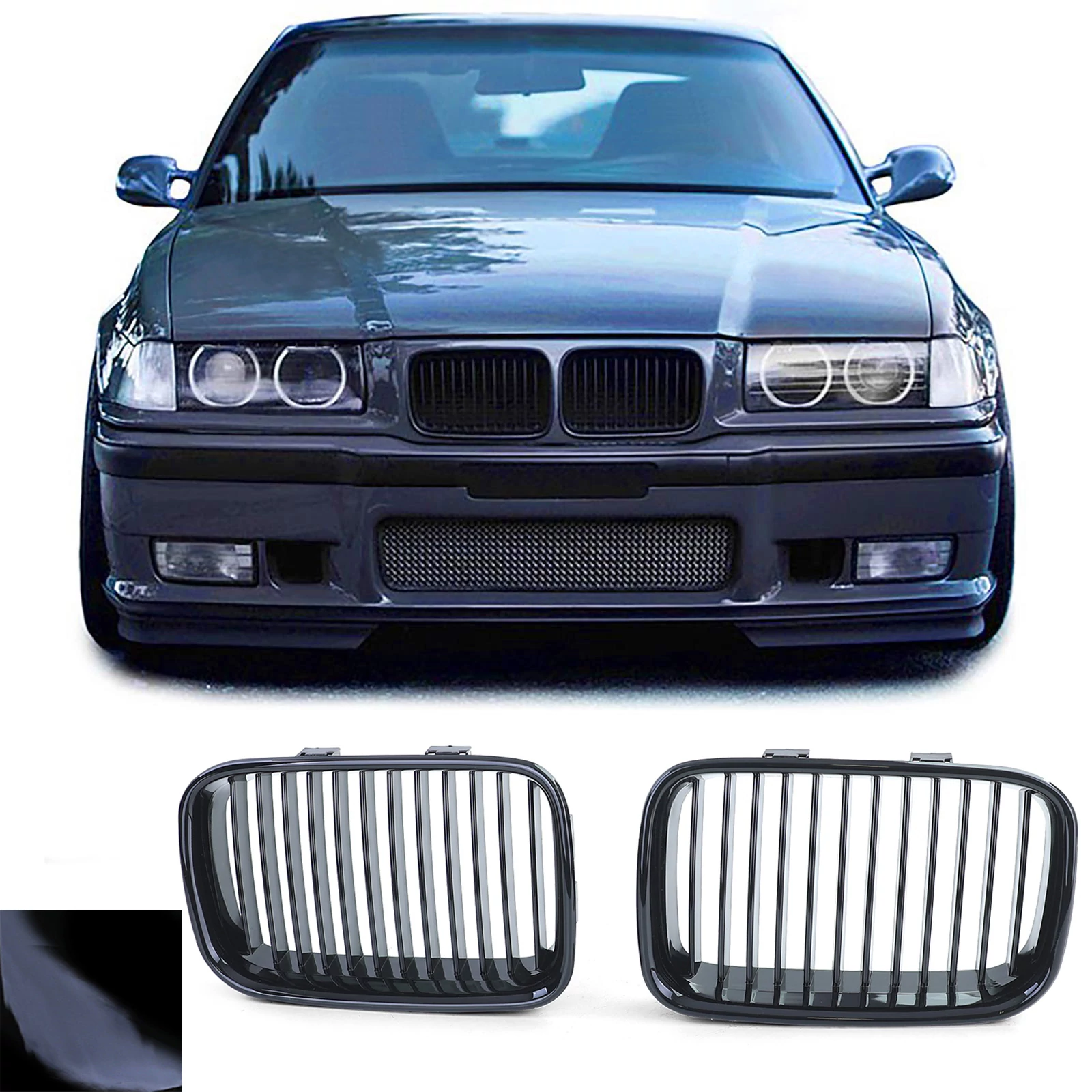 BMW E36 1990-1995 facelift előtti lakkozott fekete vese
