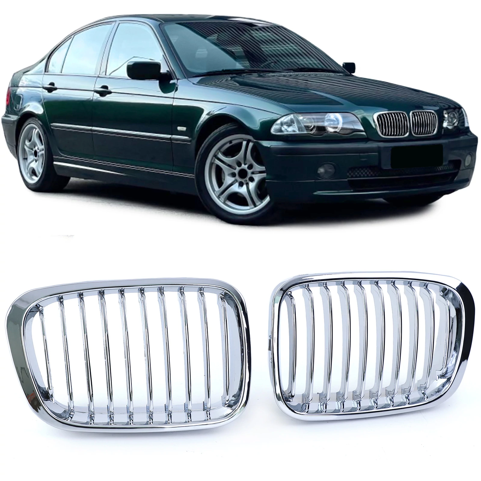 BMW E46 1998-2001 limousine touring compact facelift előtti teli króm vese