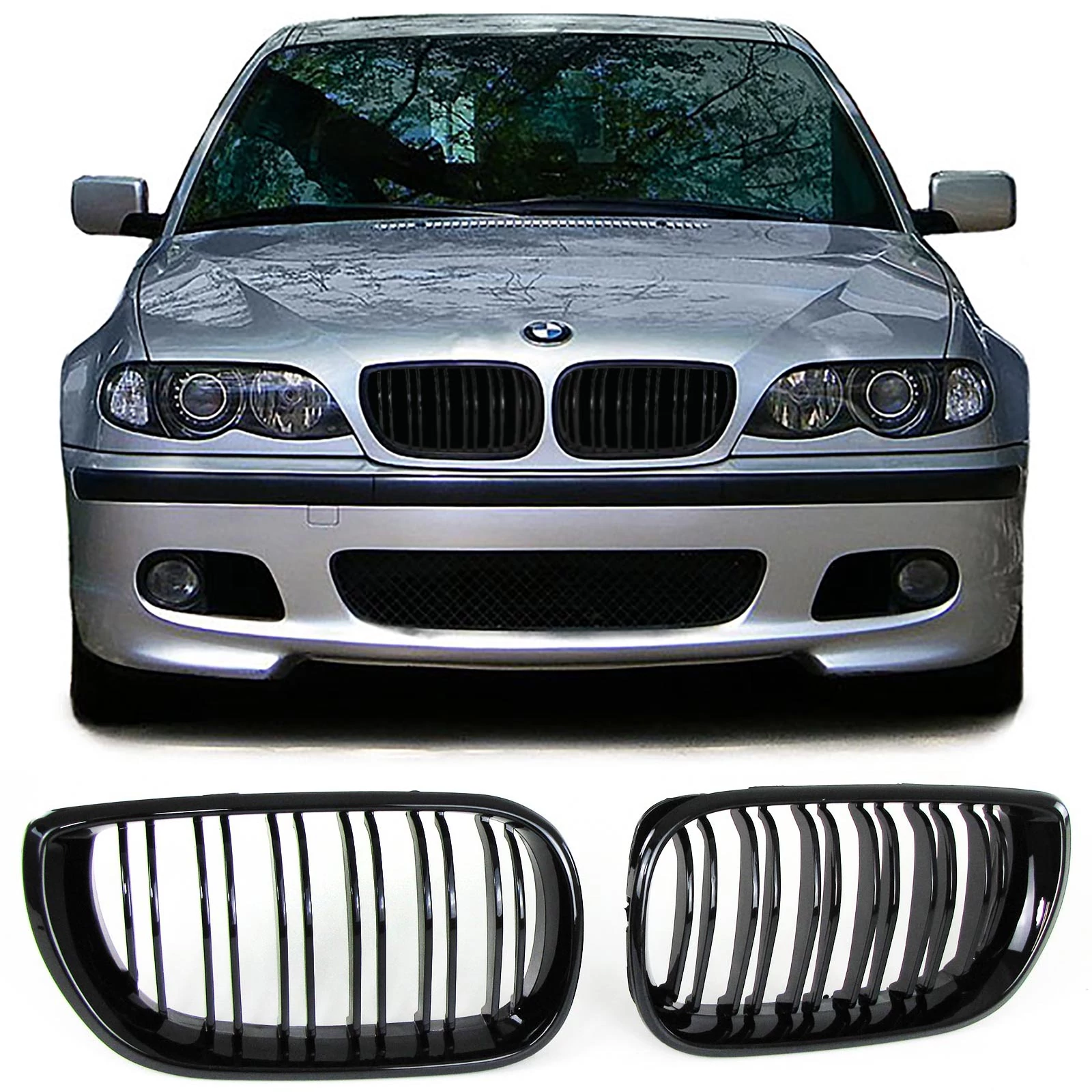 BMW E46 LCI 2002-2005 limousine touring lakkozott fekete M4 stílusú vese