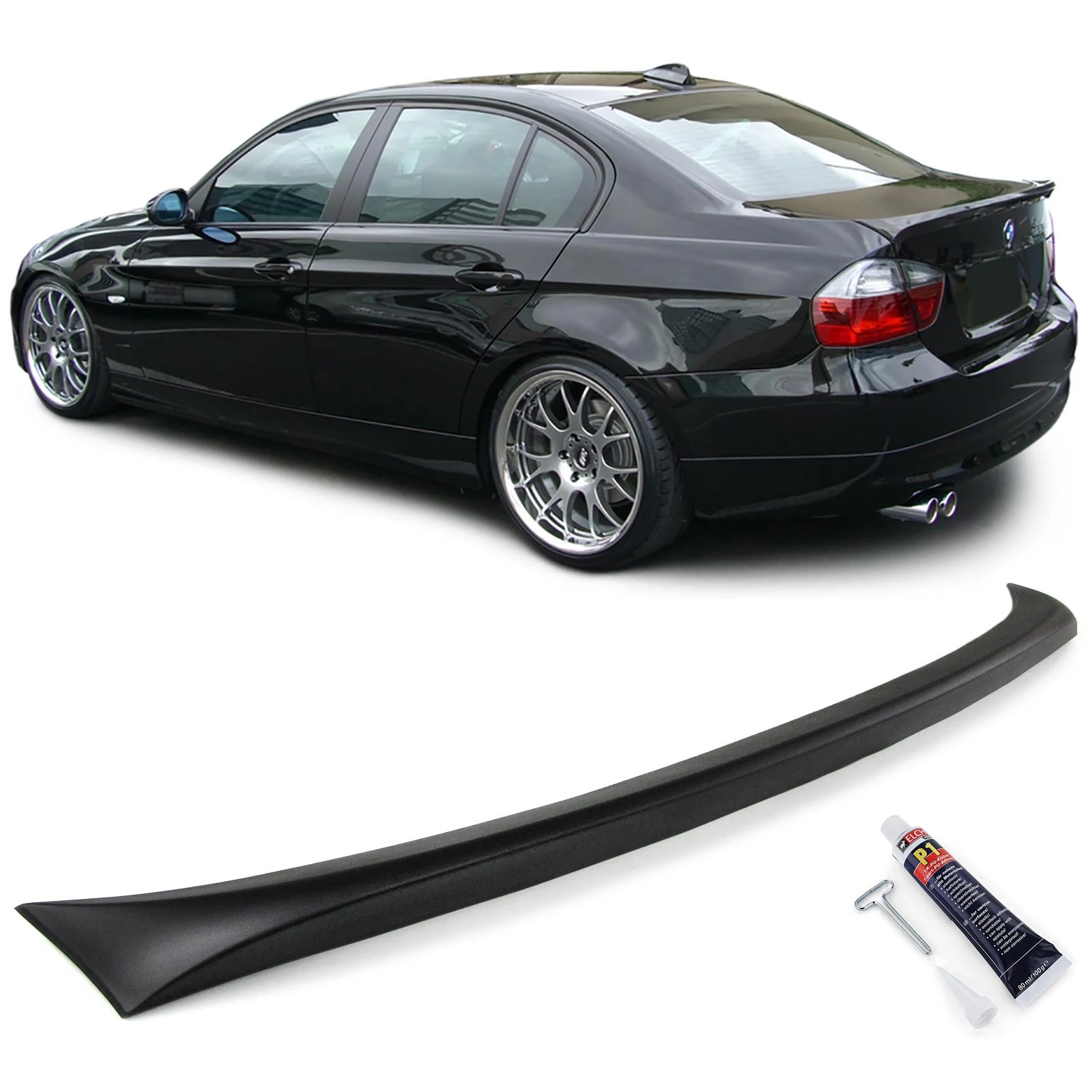 BMW E90 limousine CSL stílusú fekete csomagtartó spoiler