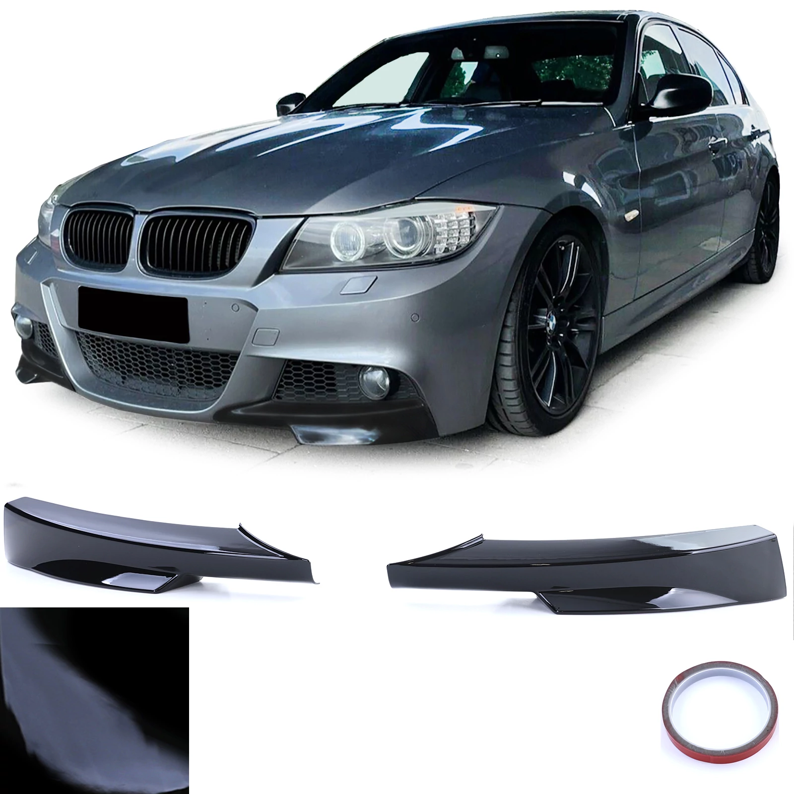 BMW E90 E91 2008-2011 ABS utángyártott lakk fekete koptató pár M-packet lökhárítóra