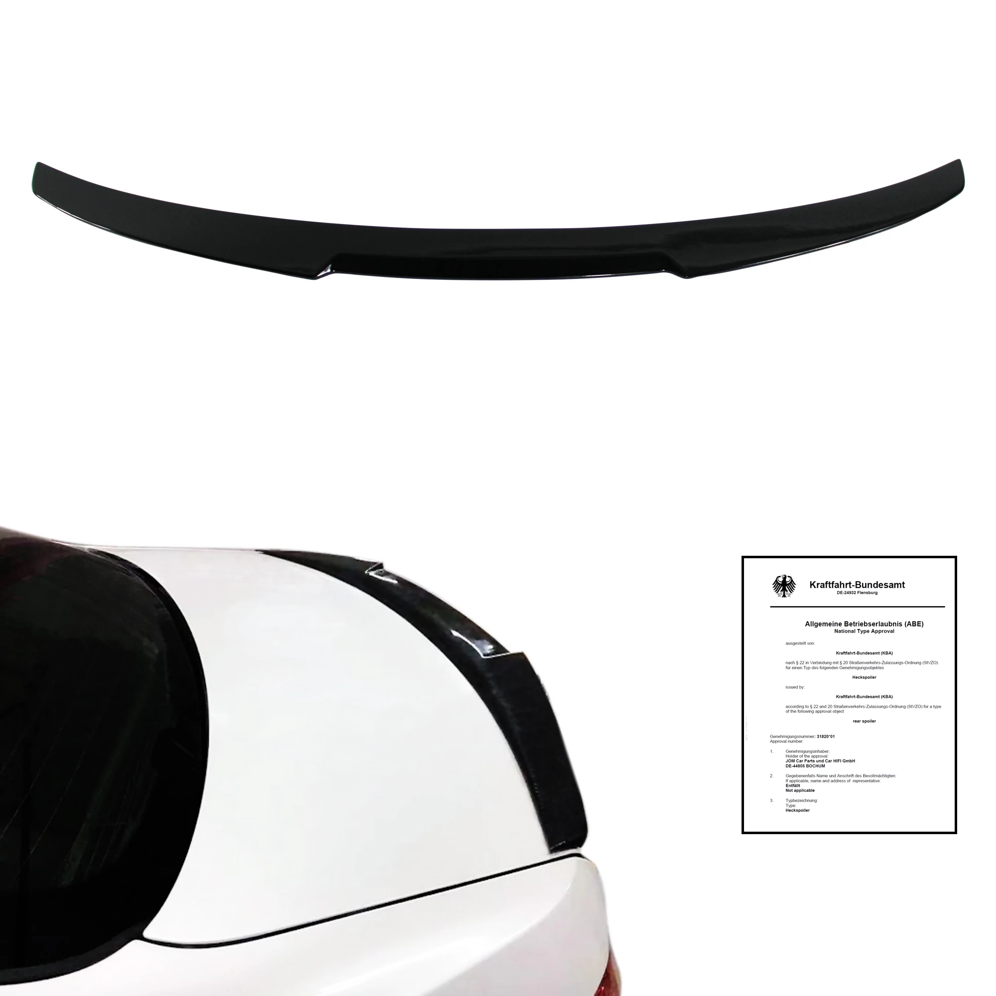 BMW E92 coupe CS stílusú lakkozott fekete csomagtartó spoiler