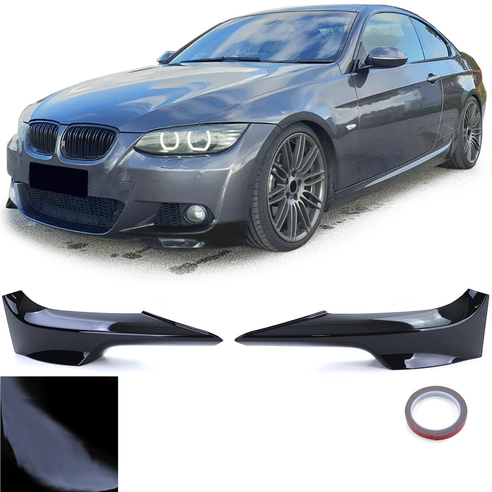 BMW E92 E93 M packet 2006-2010 lakkozott fekete utángyártott koptató pár